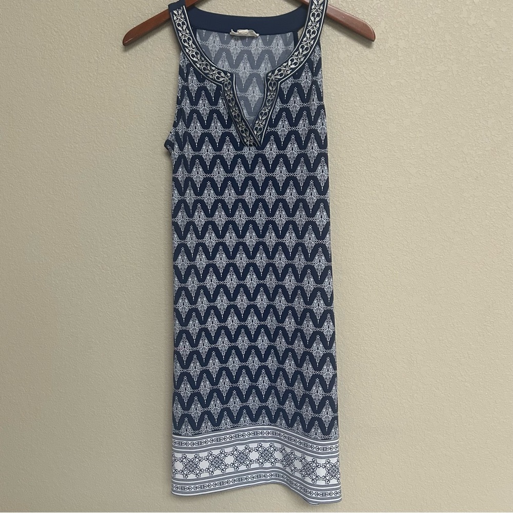 Magnolia Grace Dress Women’s Size Small Blue Paisley Sleeveless V-Neck Stretch